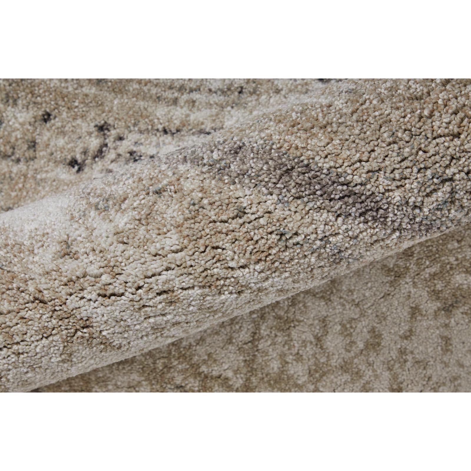 Feizy Skyview 39QAF Modern Abstract Rug in Gray/Ivory/Taupe