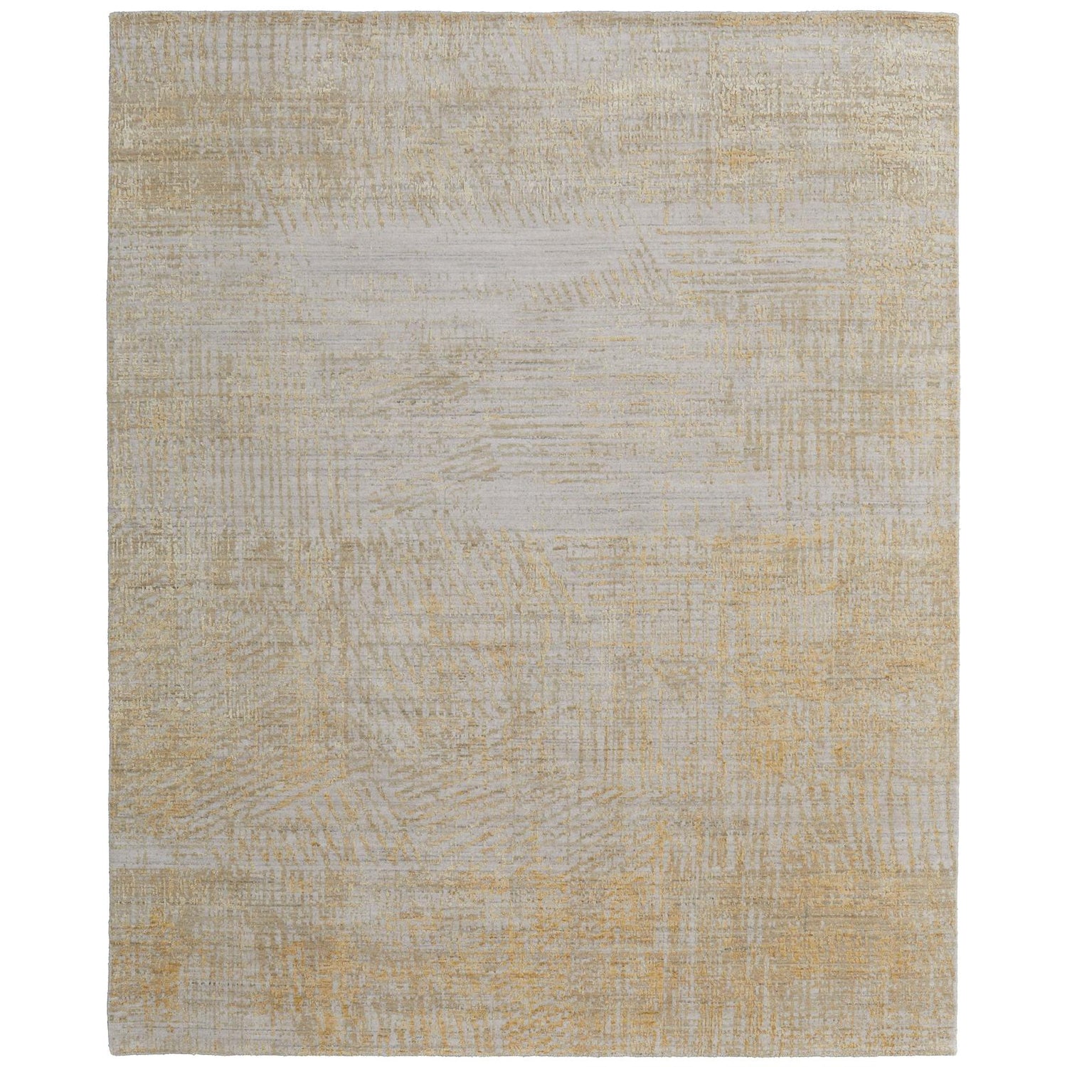 Feizy Eastfield 69FRF Modern Abstract Rug in Yellow/Ivory/Gold