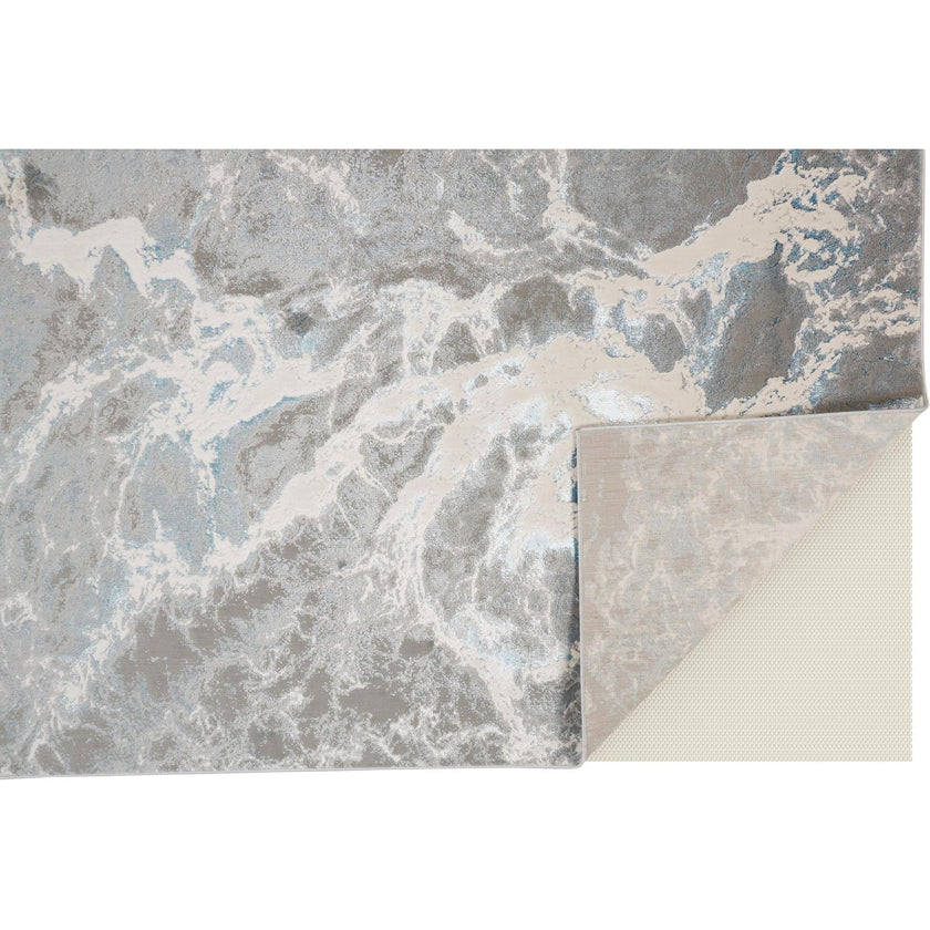 Feizy Azure 3539F Modern Abstract Rug in Silver/Gray/Ivory