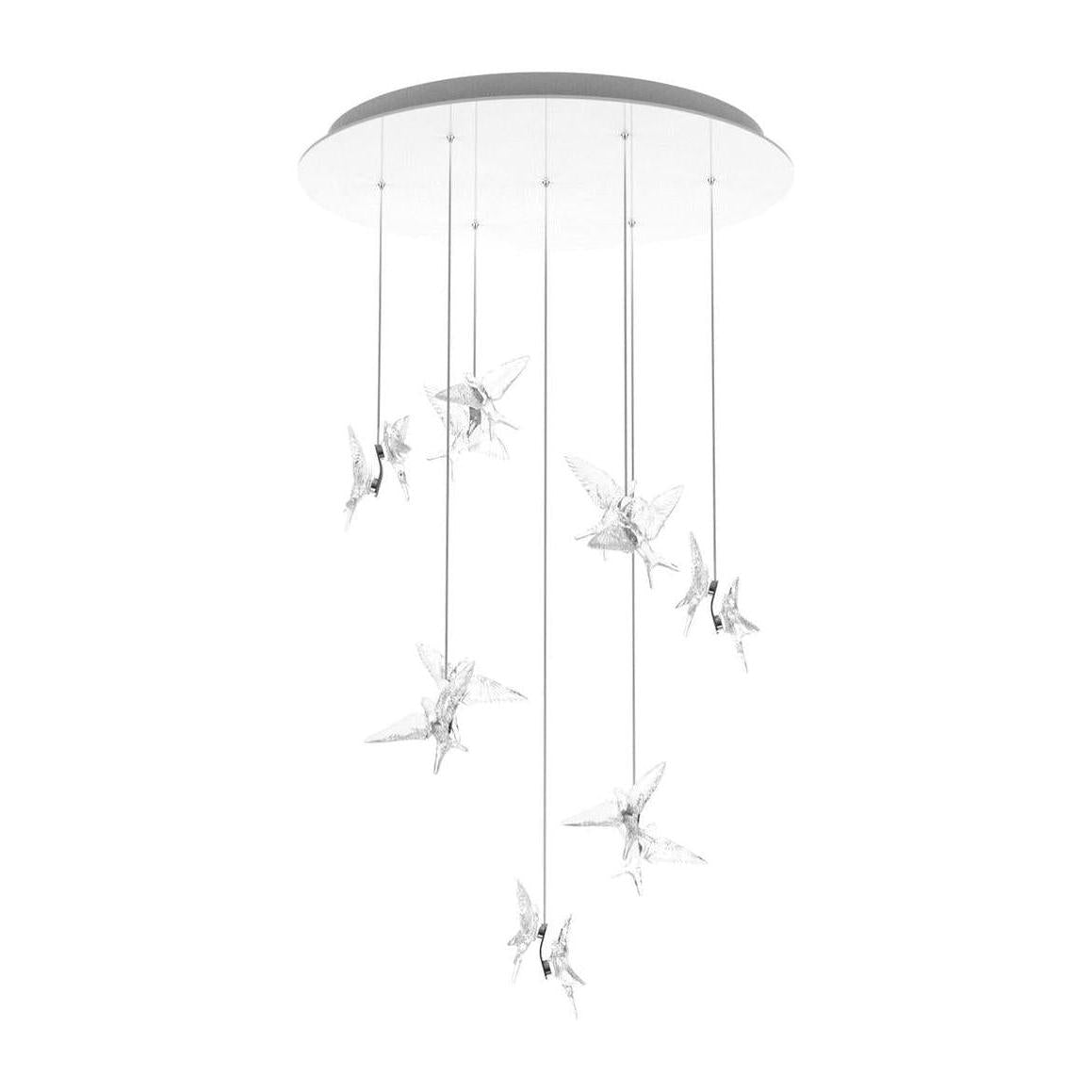 Lalique 14 Swallows Chandelier