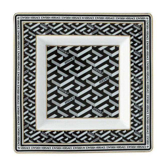 Versace La Greca Signature Black Tray Square