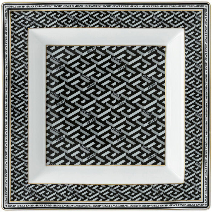 Versace La Greca Signature Black Tray Square