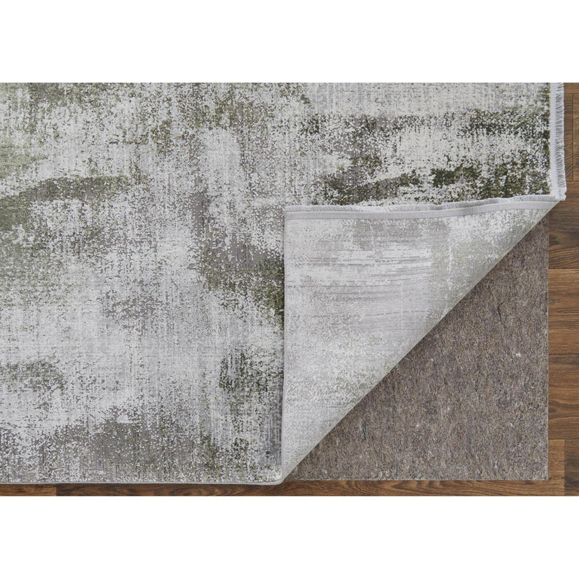 Feizy Cadiz 39N5F Modern Ikat Rug in Gray/Green/Silver