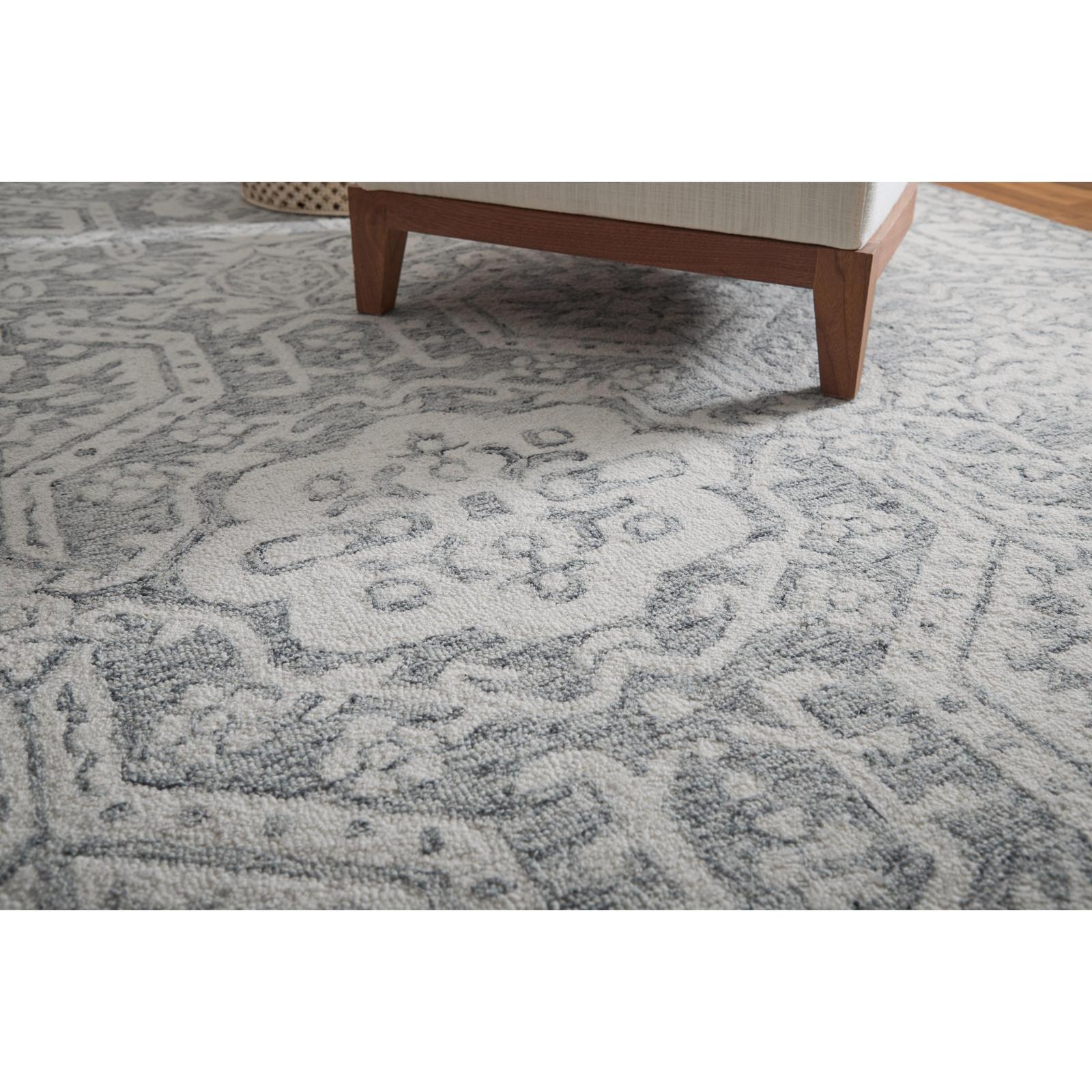 Feizy Belfort 8A27F Traditional Geometric Rug in Gray/White
