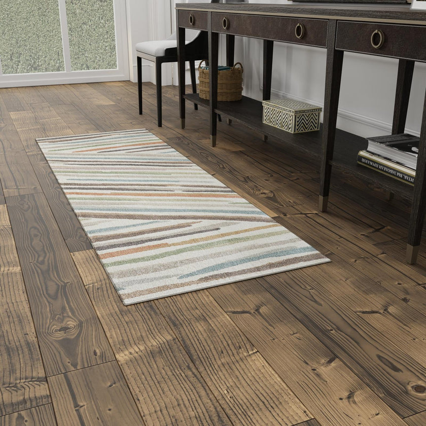 Feizy Eden 39QXF Modern Abstract Rug in Ivory/Brown/Blue
