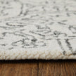 Feizy Belfort 8778F Transitional Medallion Rug in White/Gray