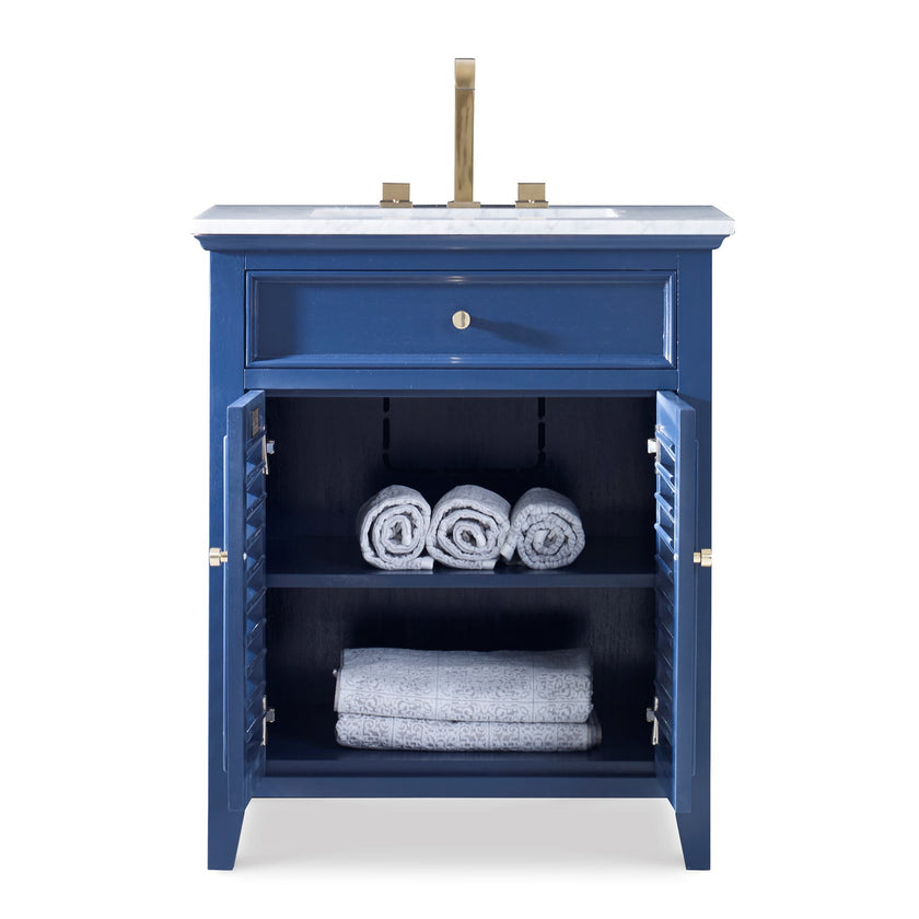 Ambella Louvered Medium Sink Chest - Cadet Blue