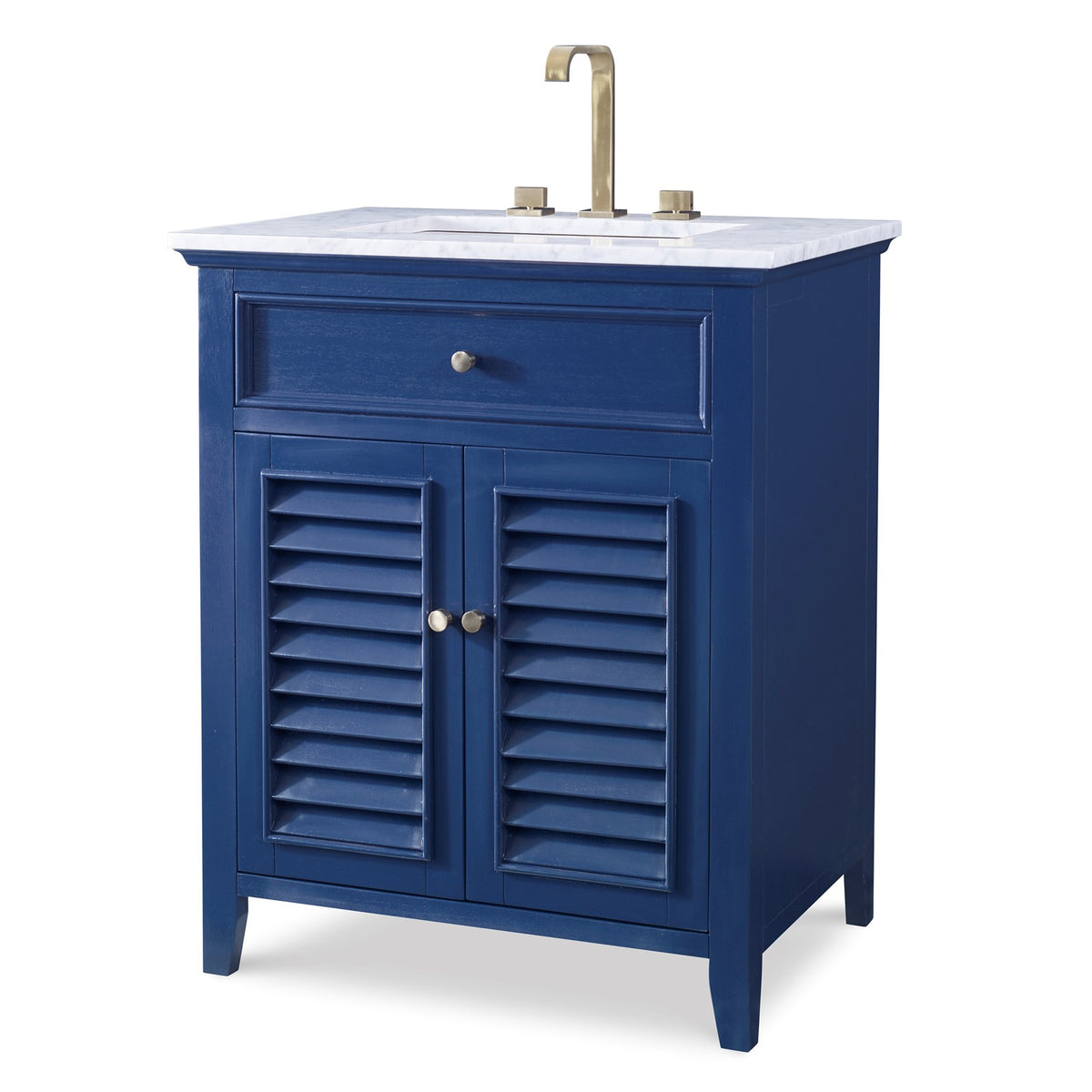 Ambella Louvered Medium Sink Chest - Cadet Blue