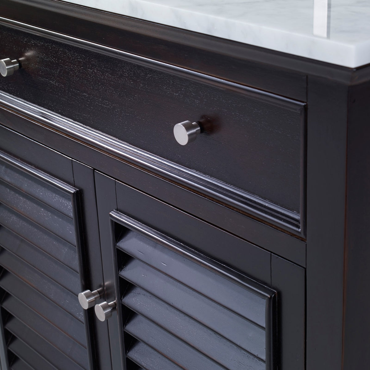Ambella Louvered Sink Chest - Rubbed Raven