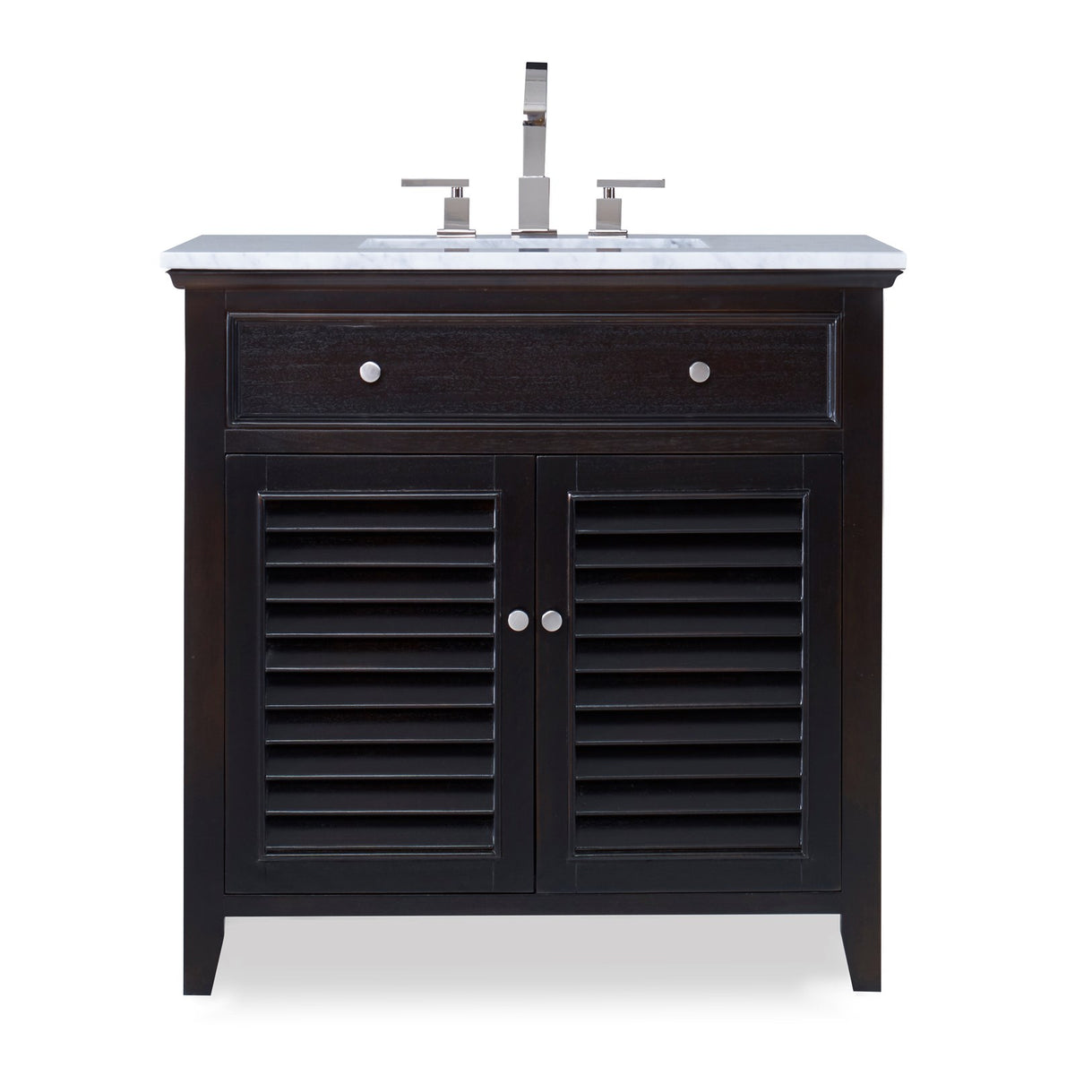 Ambella Louvered Sink Chest - Rubbed Raven