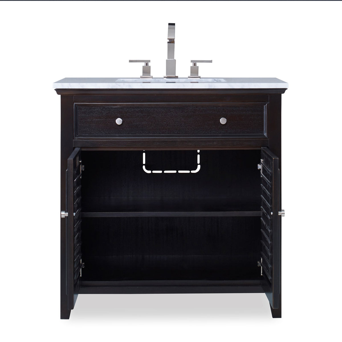 Ambella Louvered Sink Chest - Rubbed Raven