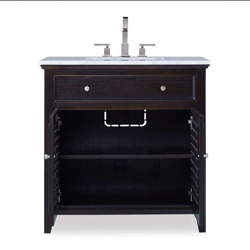 Ambella Louvered Sink Chest - Rubbed Raven