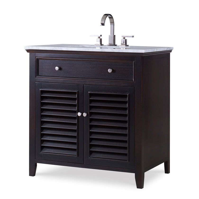 Ambella Louvered Sink Chest - Rubbed Raven