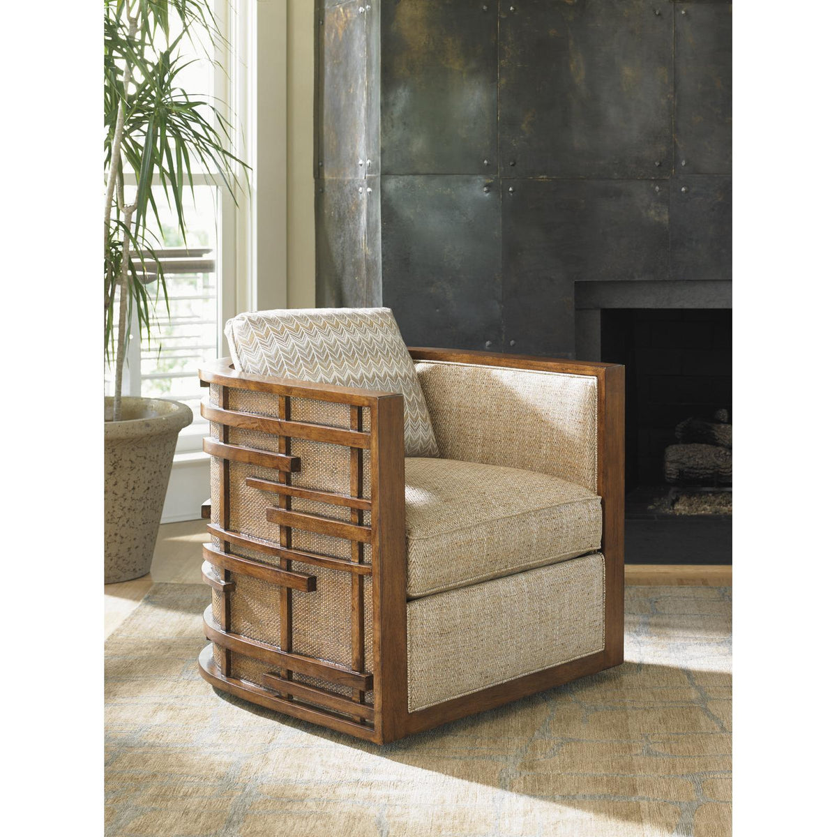 Tommy Bahama Home Featured Upholstery Semerang Swivel Chair