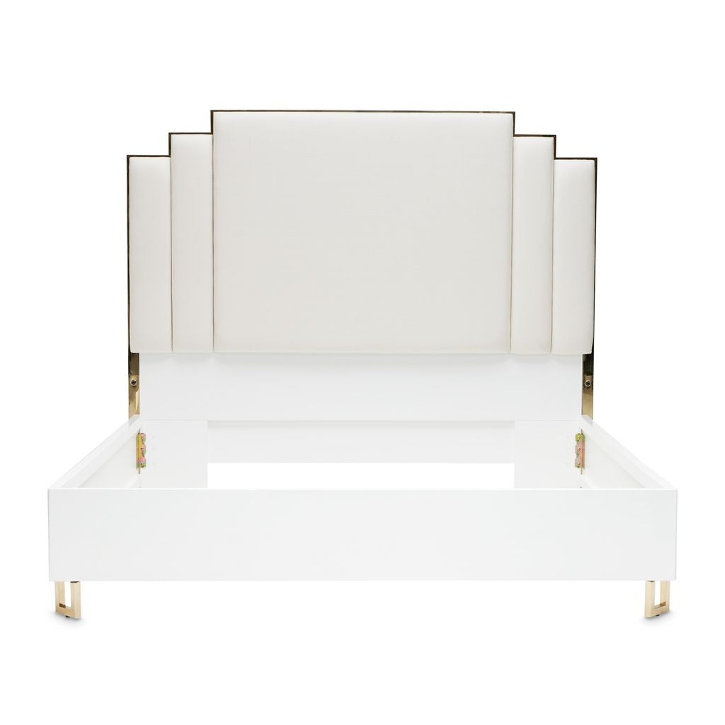 Michael Amini Palm Gate Upholstered Bed - Cloud White