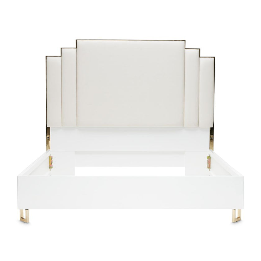 Michael Amini Palm Gate Upholstered Bed - Cloud White