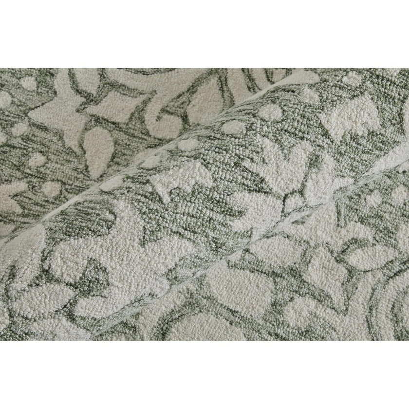 Feizy Belfort 8A28F Traditional Floral & Botanical Rug in Ivory/Green