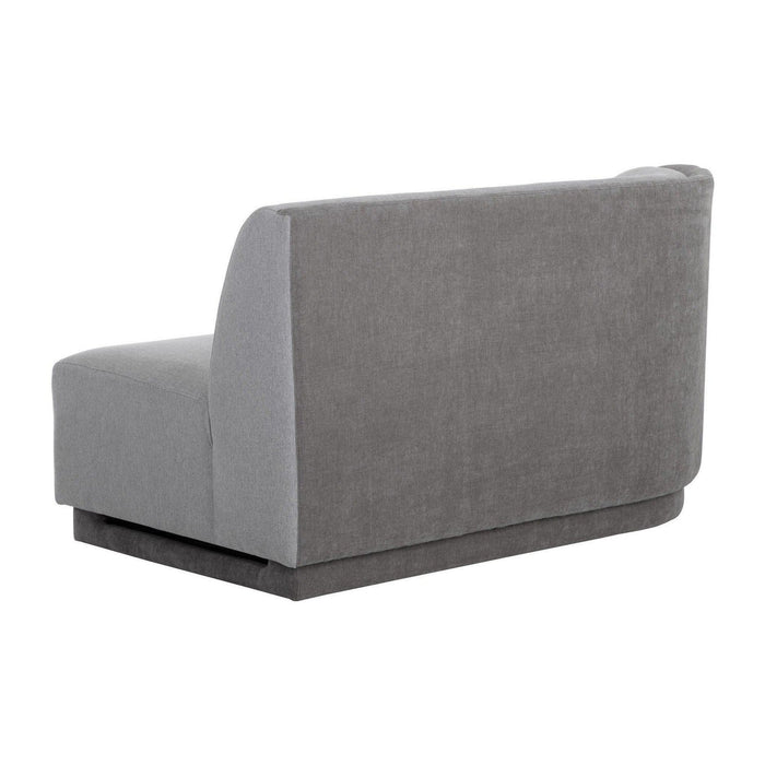 Sunpan Jaclyn Modular - Left Armchair - Egypt Light Grey / Danny Medium Grey