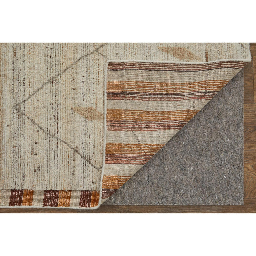 Feizy Kasbah 69G0F Transitional Moroccan Rug in Ivory/Tan/Orange