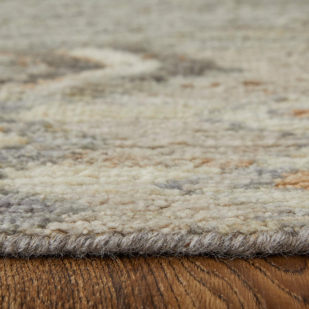 Feizy Kasbah 69FZF Transitional Moroccan Rug in Ivory/Gray/Orange