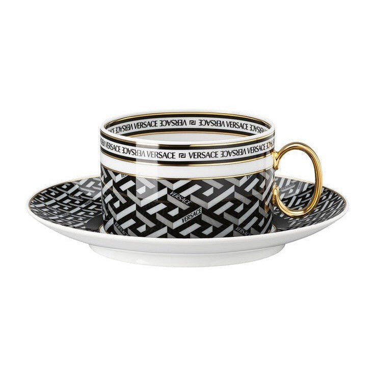 Versace La Greca Signature Black Tea Cup & Saucer