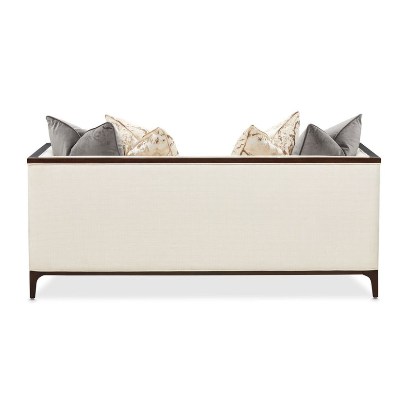 Michael Amini Belmont Place Loveseat - Cream/Espresso