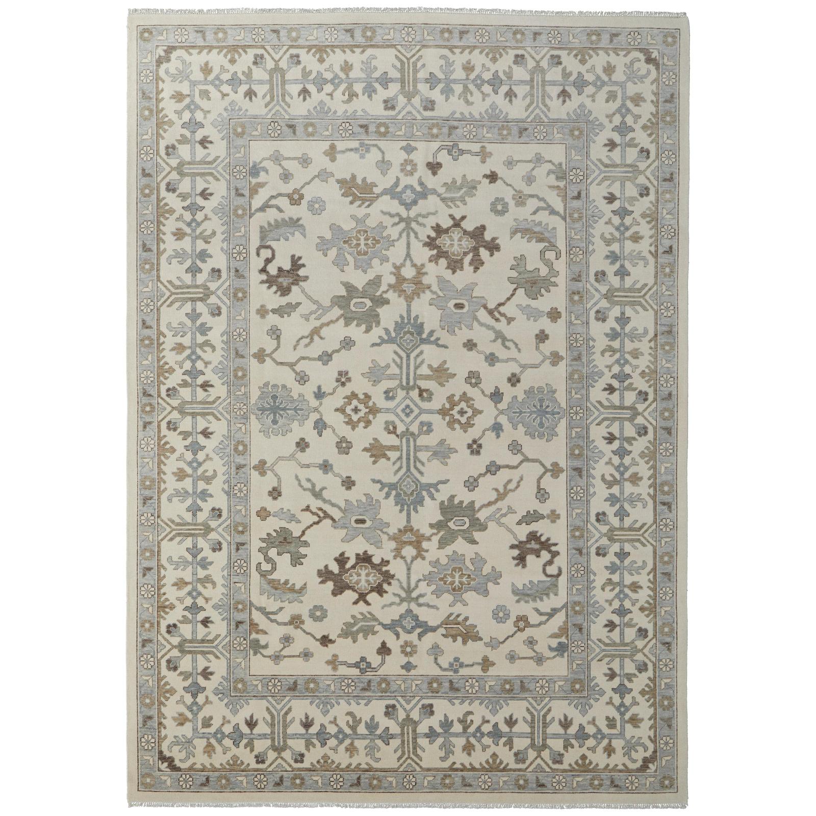 Feizy Karina 69G5F Transitional Floral & Botanical Rug in Ivory/Gray/Brown