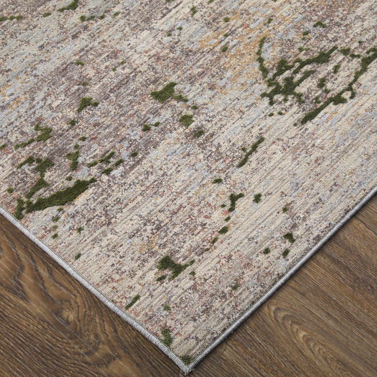 Feizy Pryor 39NEF Modern Abstract in Taupe/Green/Tan