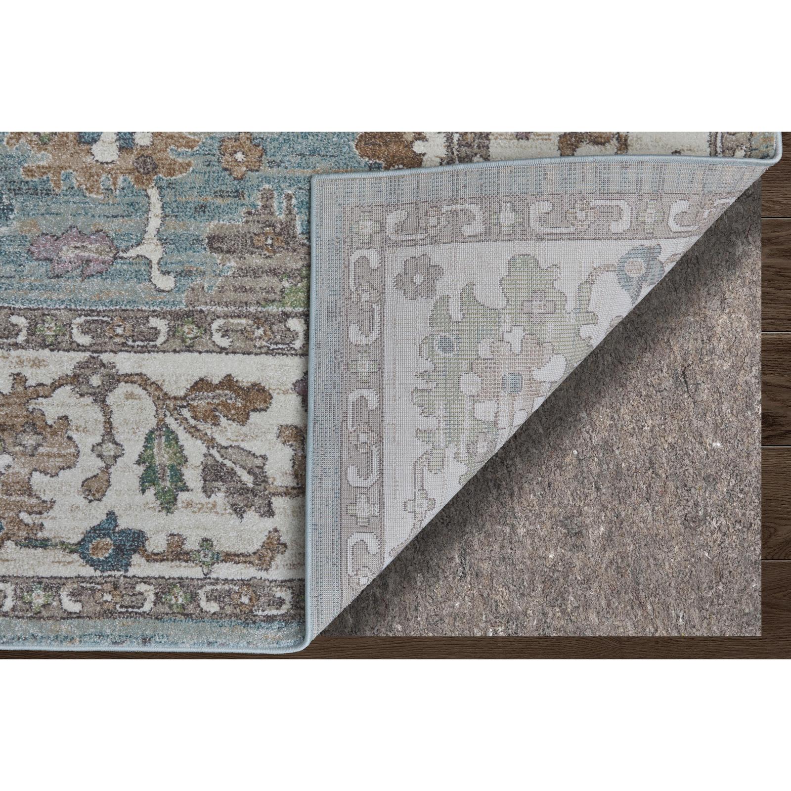 Feizy Dartmouth 39QNF Transitional Floral & Botanical Rug in Blue/Ivory/Brown