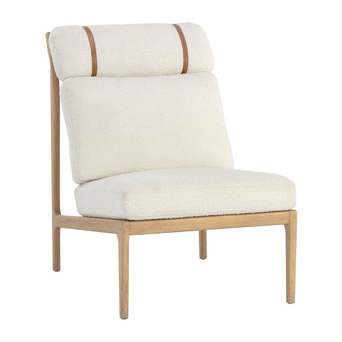 Sunpan Elanor Lounge Chair - Light Oak - Altro White