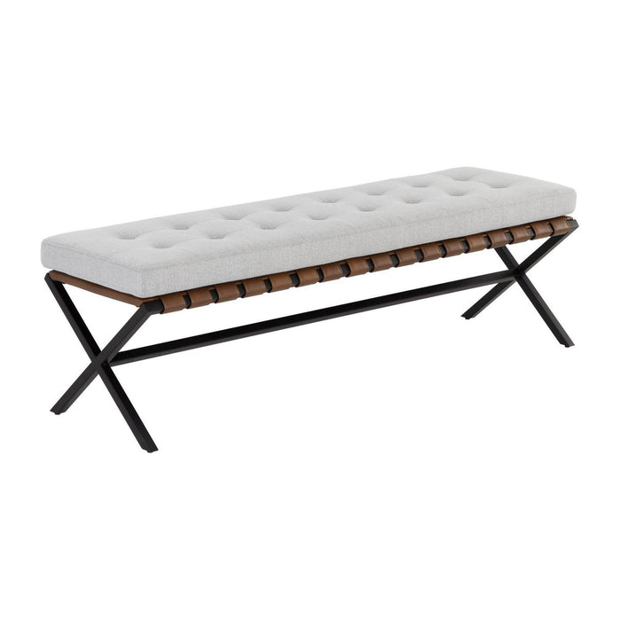 Sunpan Kenji Bench - Small - Black - Mina Light Grey