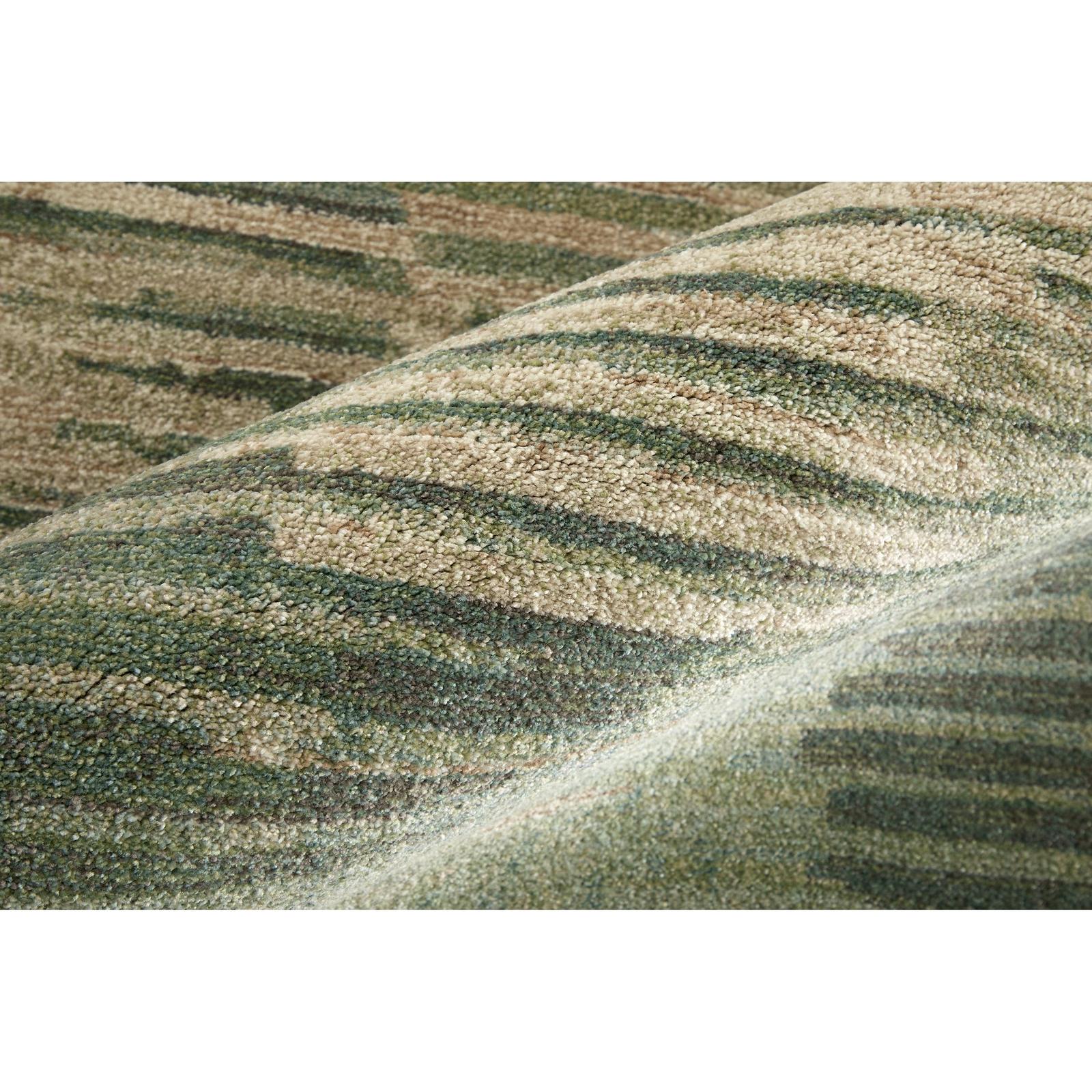 Feizy Eden 39QYF Modern Abstract Rug in Green/Ivory/Brown