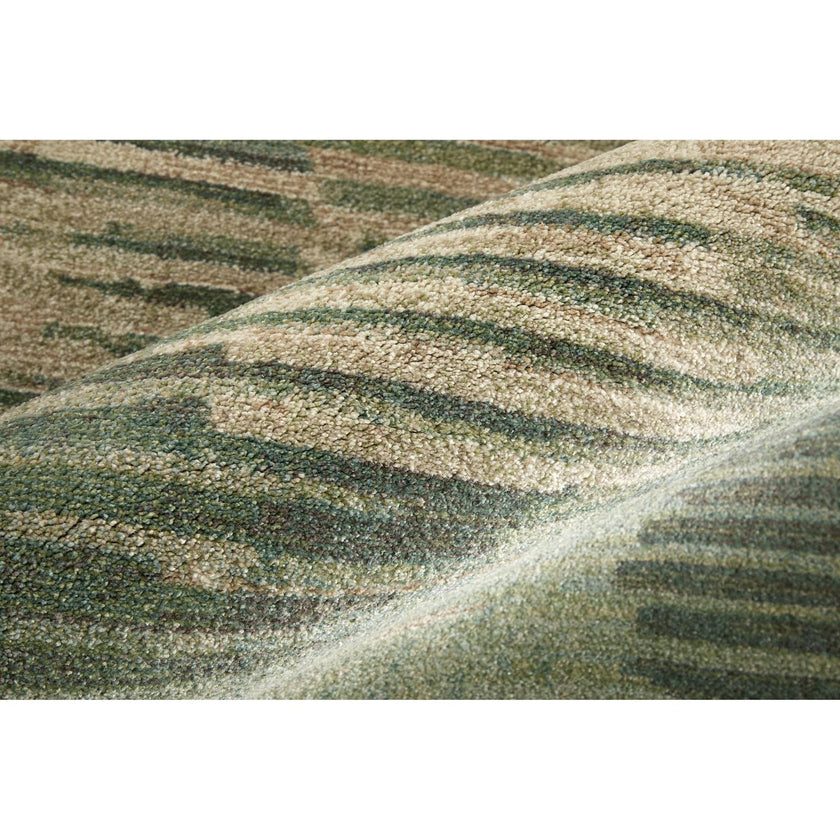 Feizy Eden 39QYF Modern Abstract Rug in Green/Ivory/Brown