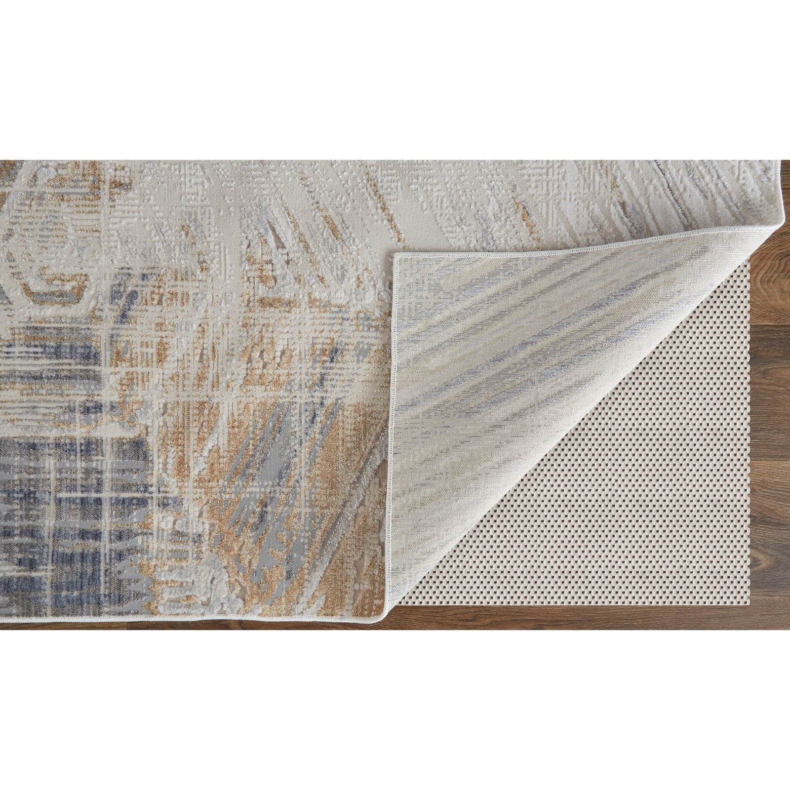 Feizy Laina 39G6F Transitional Abstract in Tan/Ivory/Gray