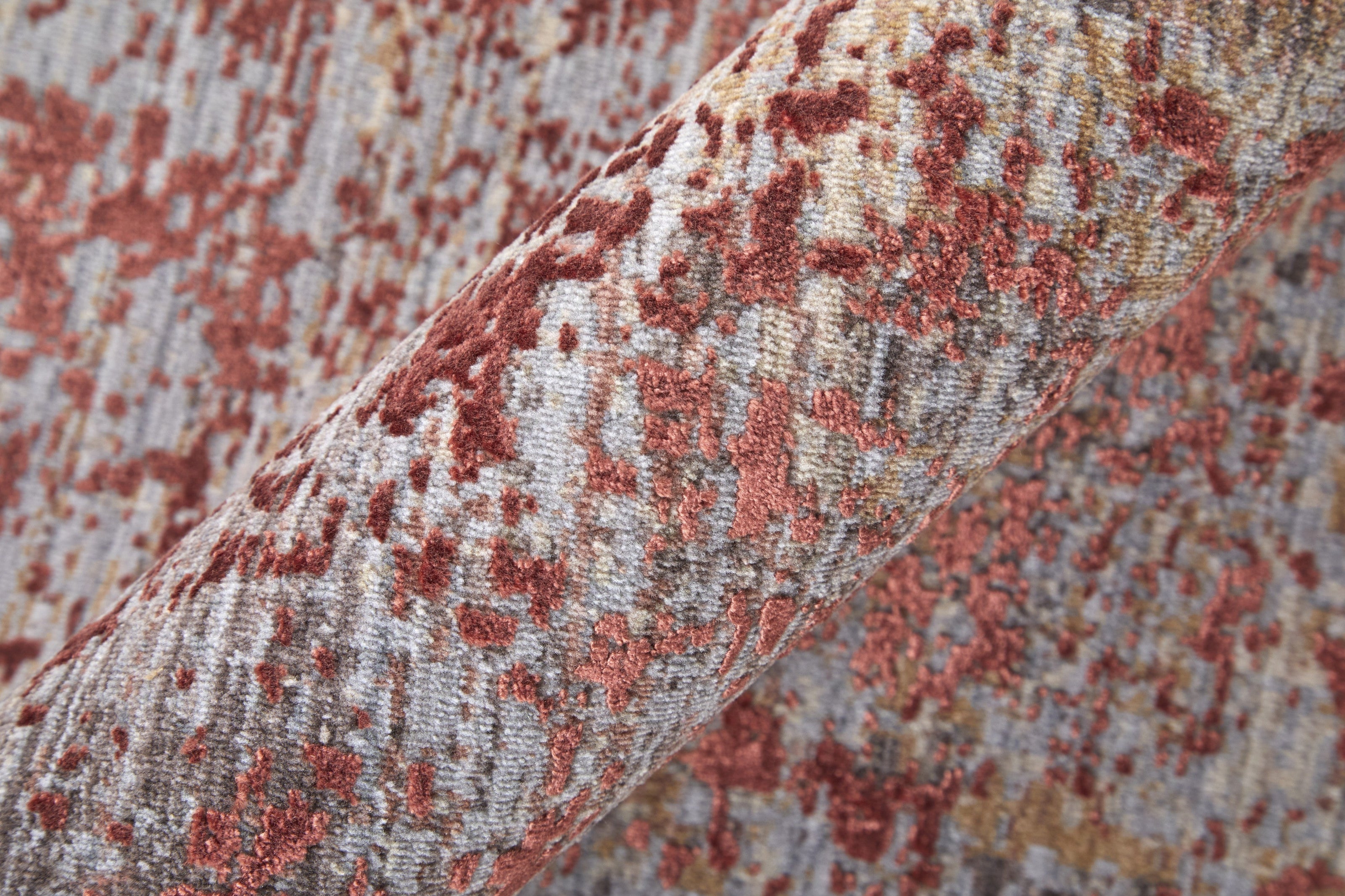 Feizy Pryor 39NGF Modern Watercolor in Red/Gray/Blue