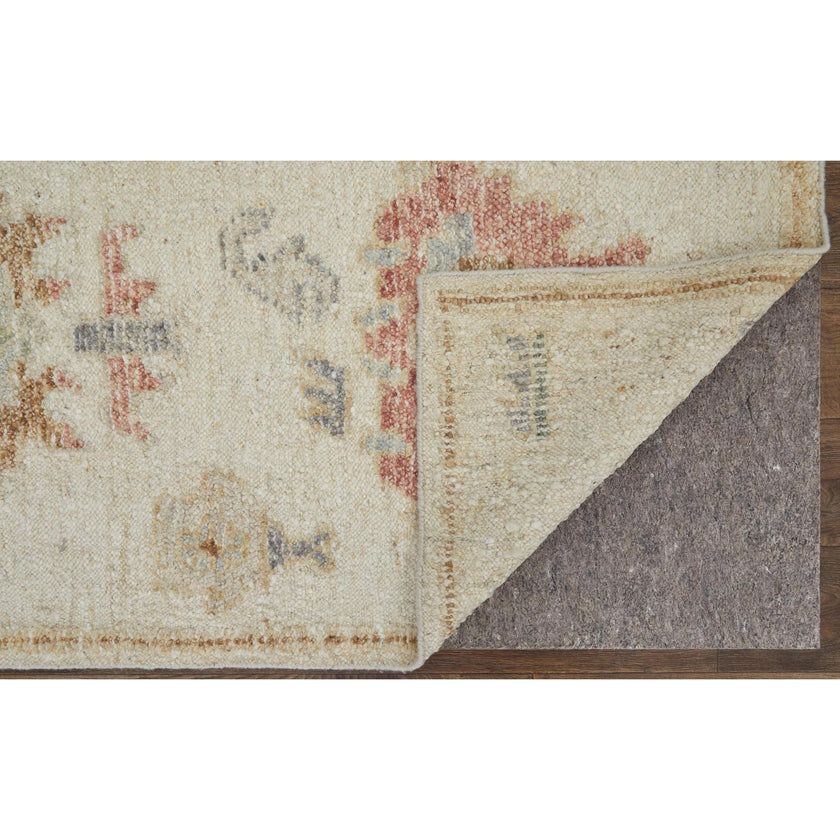 Feizy Grafton 69FLF Transitional Floral & Botanical Rug in Ivory/Orange/Gray