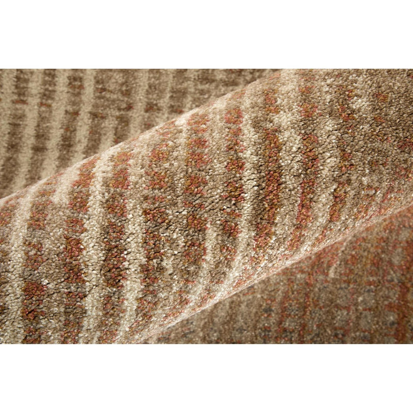 Feizy Eden 39QPF Modern Abstract Rug in Ivory/Taupe/Pink