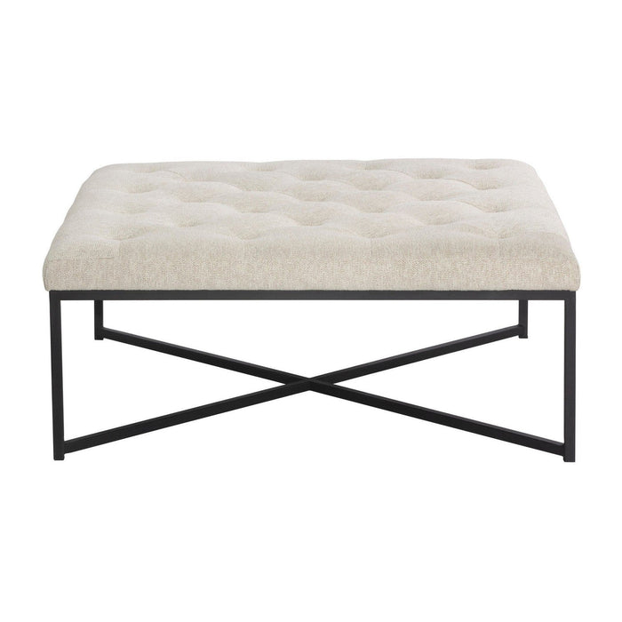 Sunpan Endall Ottoman - Black - Dove Cream