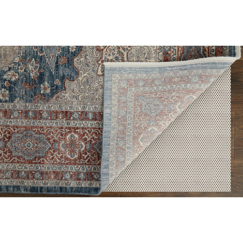 Feizy Marquette 39GRF Transitional Medallion in Gray/Red/Blue