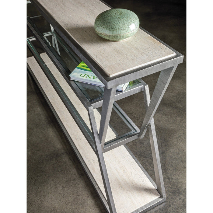 Artistica Home Signature Designs Adamo Silver Gray Console