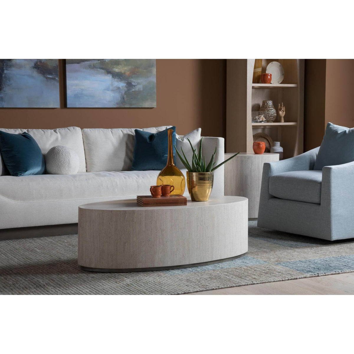 Artistica Home Signature Designs Cassio Oval Cocktail Table
