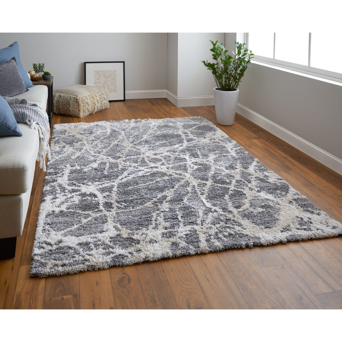 Feizy Mynka 39IDF Transitional Abstract in Gray/Ivory