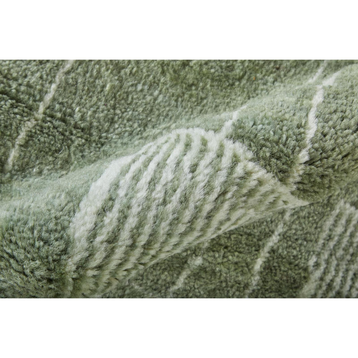 Feizy Agape 69HBF Modern Abstract Rug in Green/Ivory