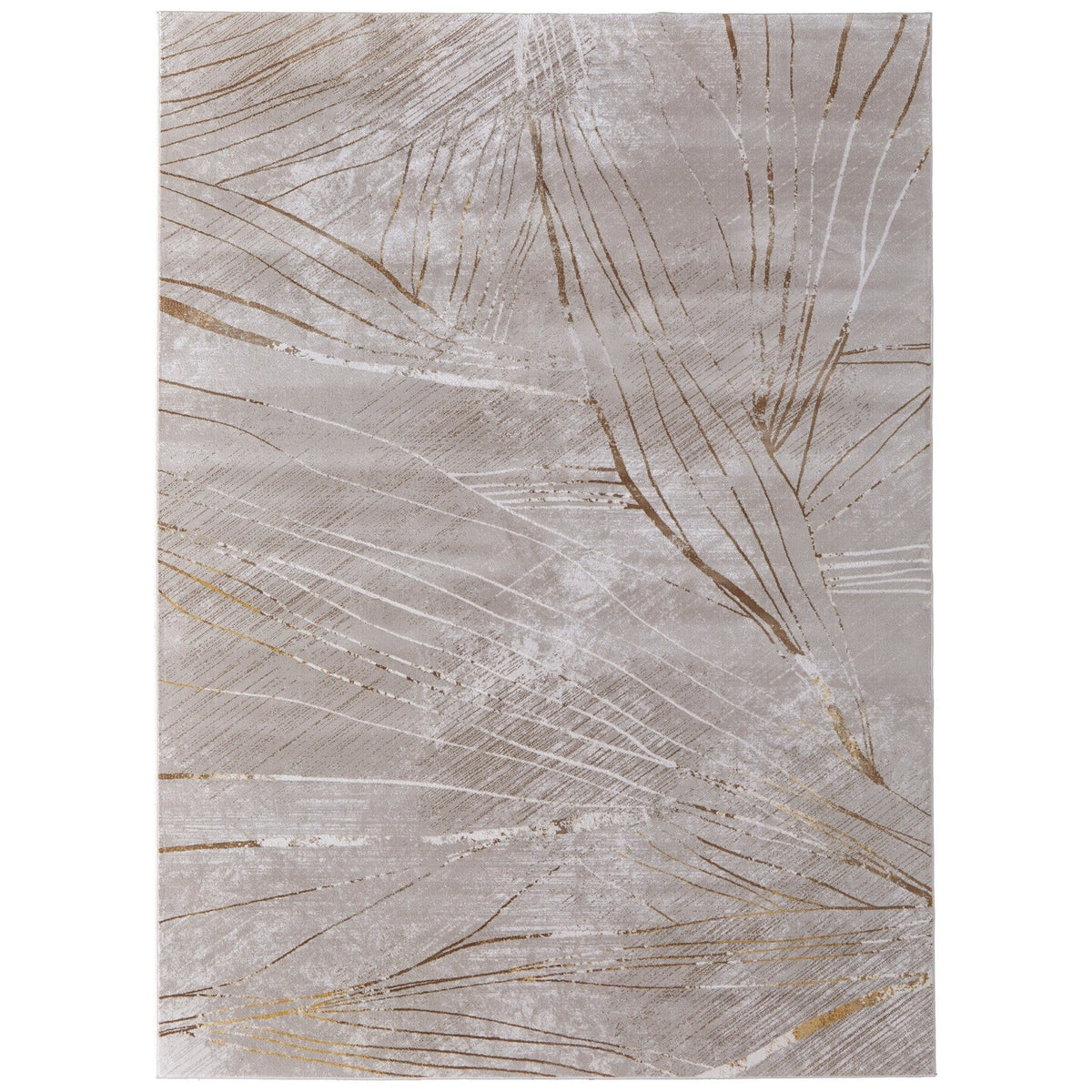 Feizy Waldor 39NBF Modern Abstract in Taupe/Brown/Silver