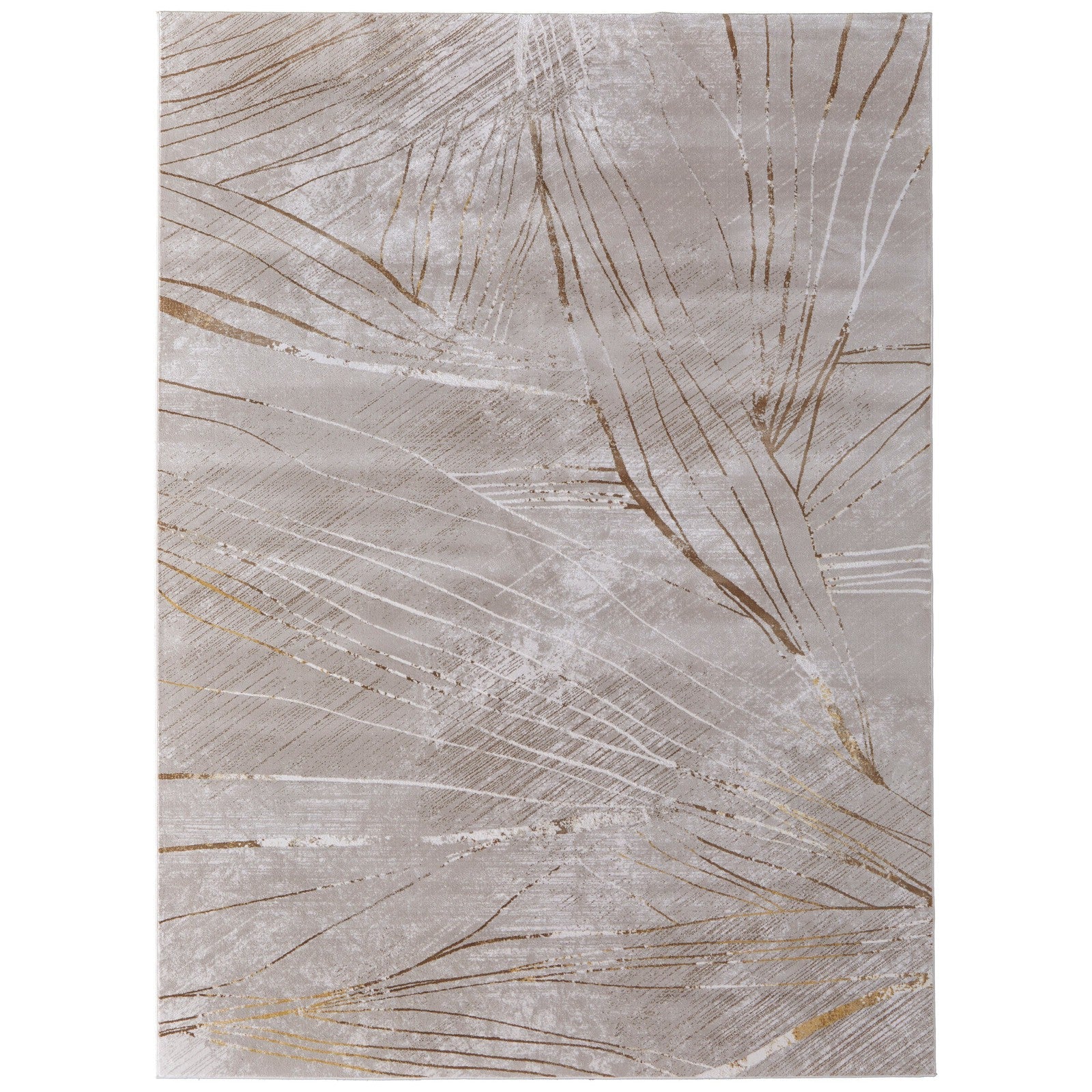 Feizy Waldor 39NBF Modern Abstract in Taupe/Brown/Silver