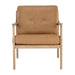 Sunpan Gilmore Lounge Chair - Light Oak - Sahara Camel Leather