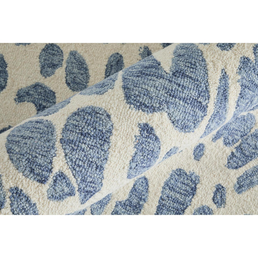 Feizy Wallace 8A39F Modern Abstract Rug in Blue/Ivory