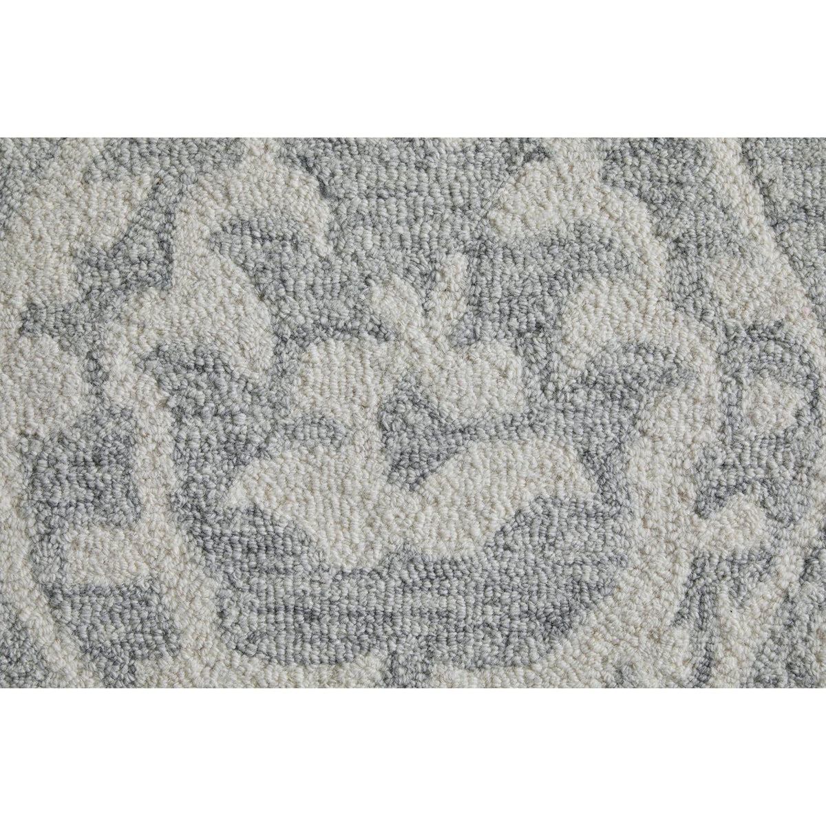 Feizy Belfort 8A29F Traditional Floral & Botanical Rug in Ivory/Gray