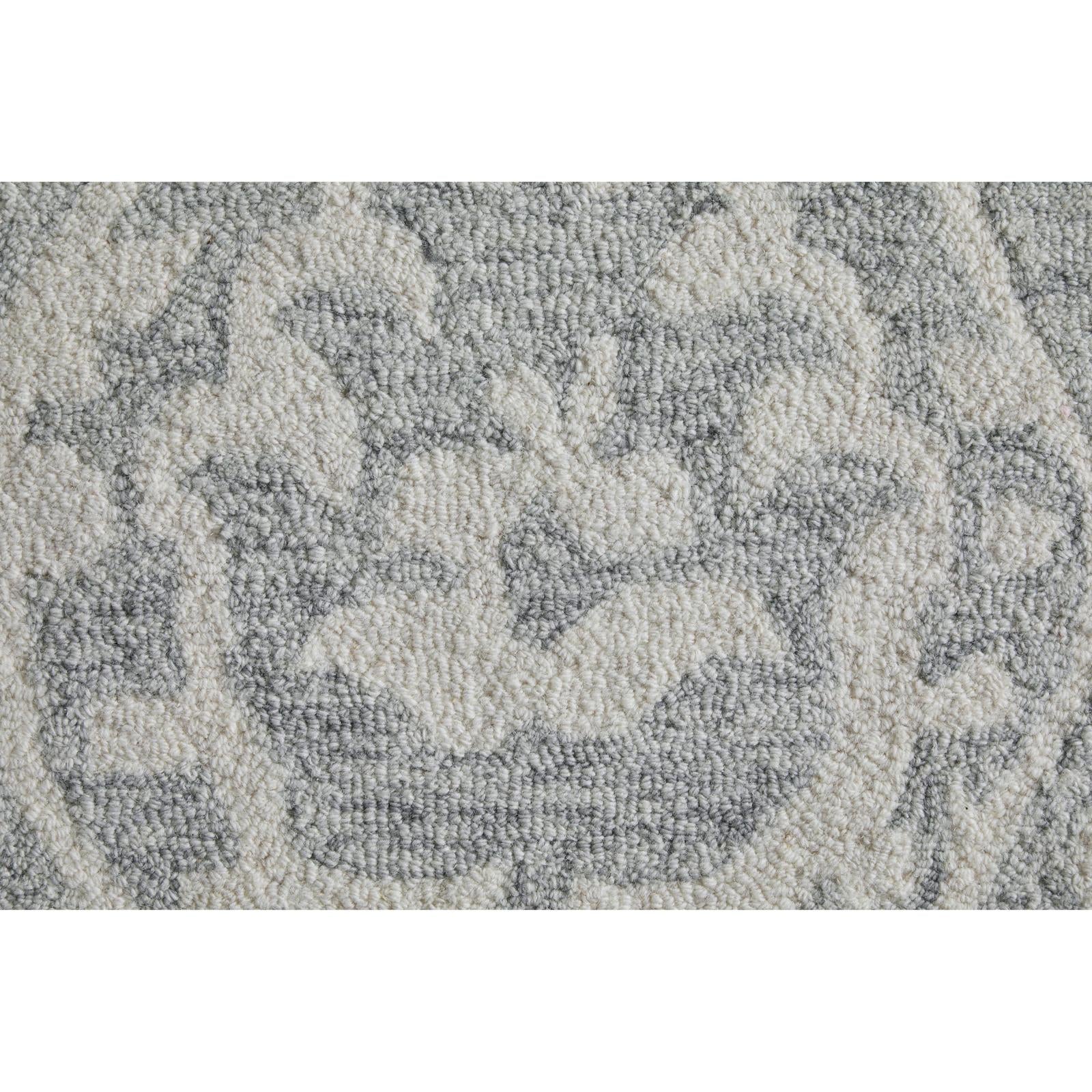 Feizy Belfort 8A29F Traditional Floral & Botanical Rug in Ivory/Gray