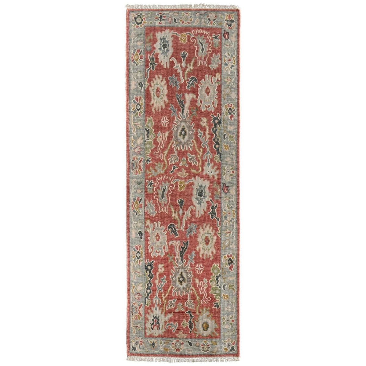 Feizy Karina 69G4F Transitional Floral & Botanical Rug in Red/Gray/Ivory